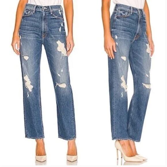 MOTHER SUPERIOR High Waisted Study Hover Jeans Peaches and Screams Sz 25 {3W16} - Picture 2 of 8